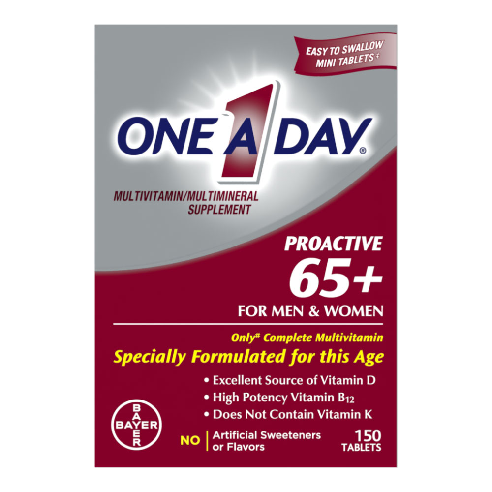 One A Day Proactive 65+ Multivitamin Tablets for Men and Women, 150ct - image 2 of 9