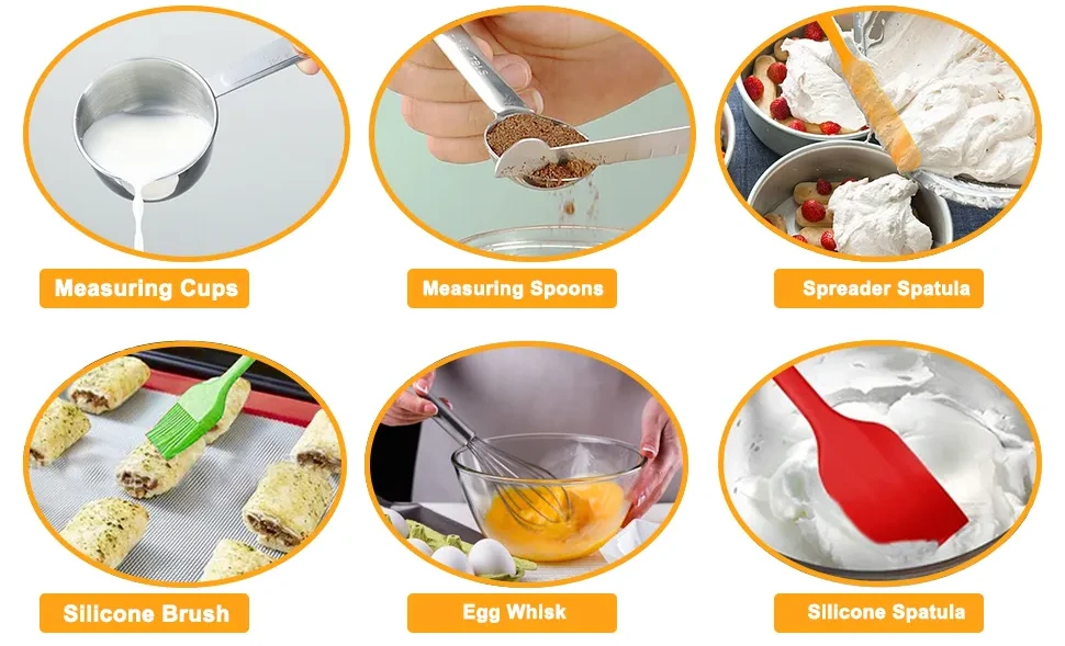  Mixing Bowls with Lid Set, 23PCS Kitchen Utensils Metal Bowl  Stainless Steel Nesting Bowls, Measuring Cups and Spoons, Egg Whisk for  Baking Prepping Cooking Serving Supplies: Home & Kitchen
