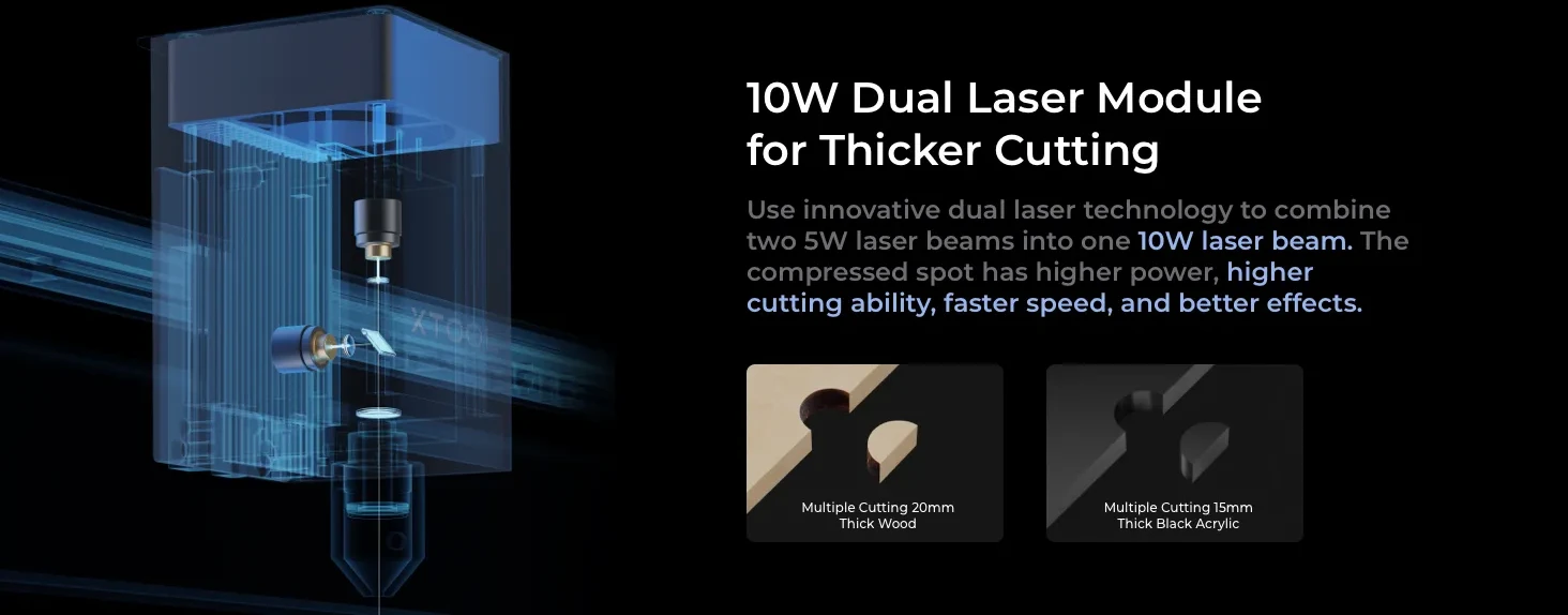xTool D1 Pro Updated Laser Engraver and Cutter, 10w Output Power