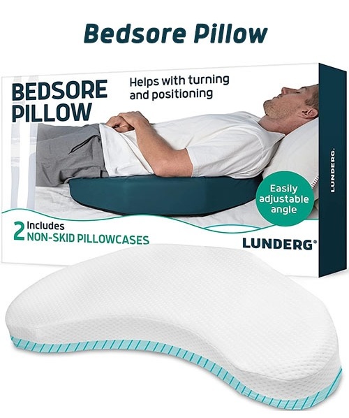 Lunderg Bedsore Pillow Positioning Wedge - With 2 Non-Slip Pillowcases &  Adjustable Slope - Pressure Ulcer Cushion for Bed Sore Prevention - Stay on  the Side and Stay off the Back 