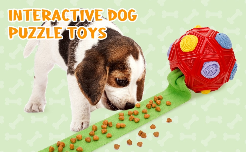 TWOPER Interactive Snuffle Ball for Dogs - Treat Dispensing Ball Dog Toys  for Boredom and Stimulating - Durable Dog Puzzles for Small, Medium, and