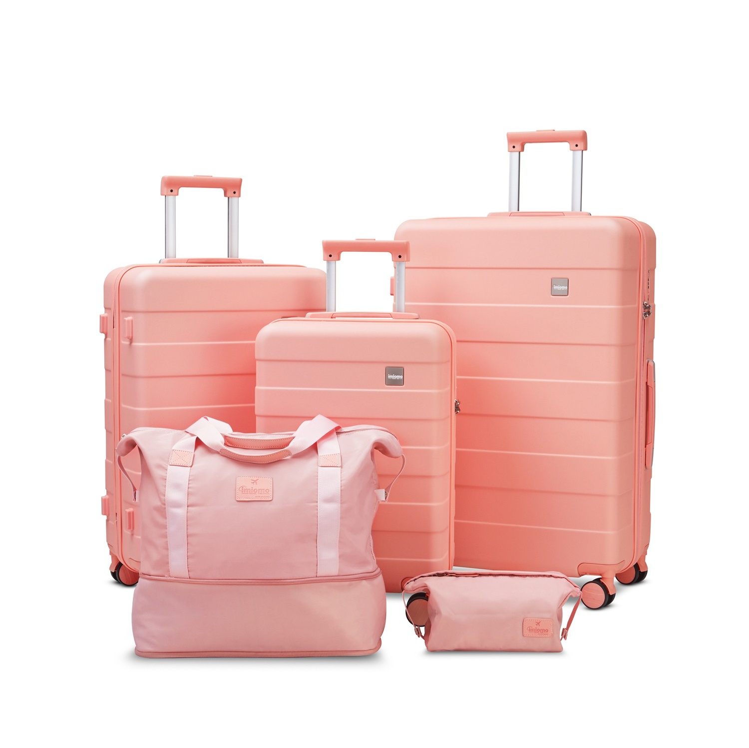 imiomo Carry on Luggage, 20 IN Carry-on Suitcase with Spinner Wheels,  Hardside 3PCS Set Lightweight Rolling Travel Luggage with TSA Lock(20/Pink)