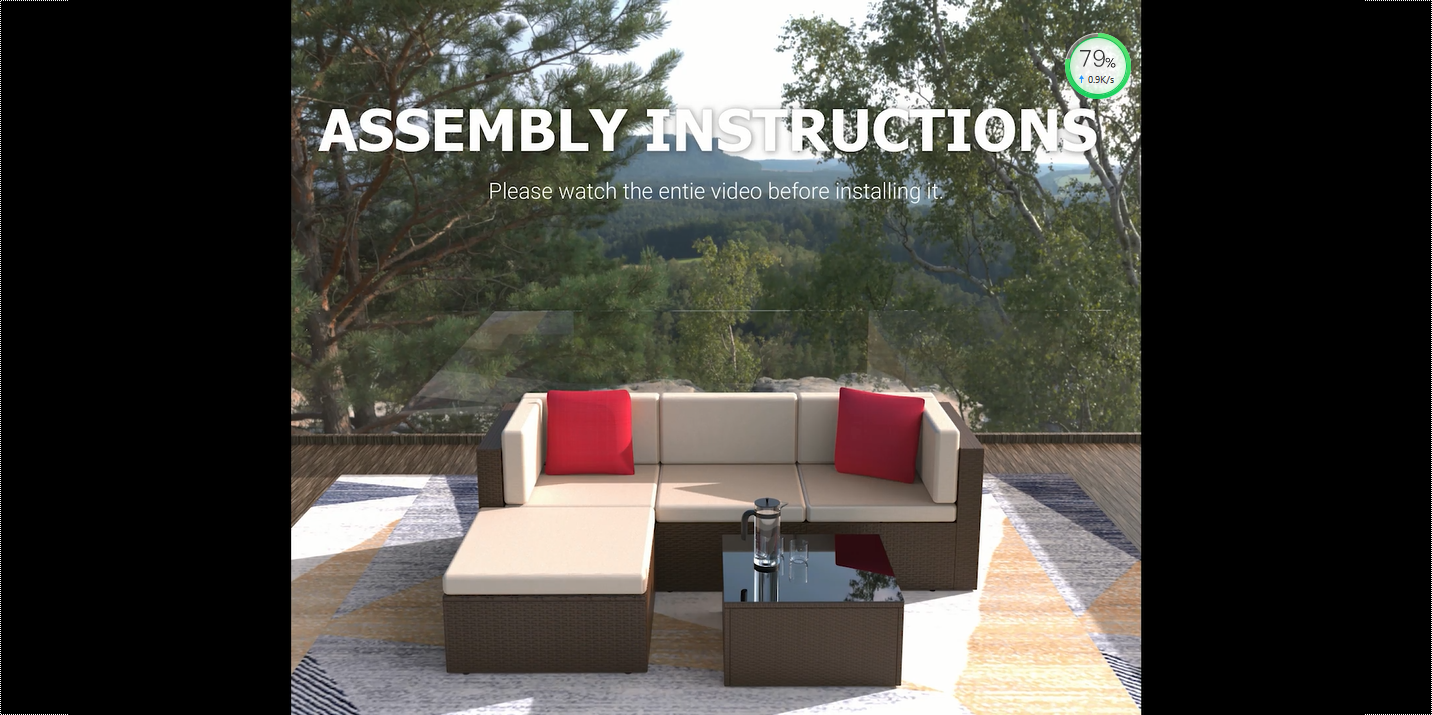 Lacoo 5 Pieces Patio Sectional Sofa Sets All-Weather PE Rattan Conversation Sets With Glass Table, Red - image 2 of 8