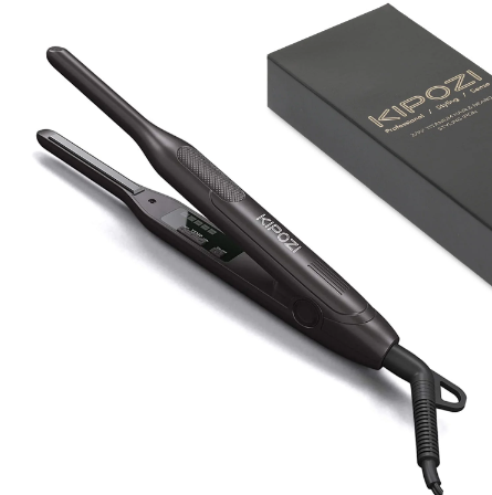 KIPOZI Professional Hot Styling 0.3 Titanium Pencil Flat Iron Hair Straightener Mini Short Hair Beard Black Walmart