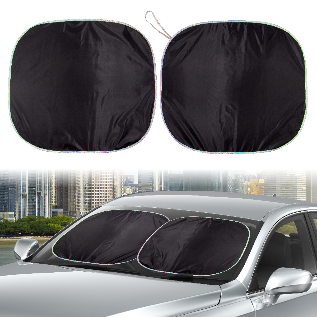 Nice Music Windshield Sun Shade Cover Summer Car Windows Visor Kit Ornament Decor Outdoor Vehicle Interior Accessories Sunshade Auto for Women Men 