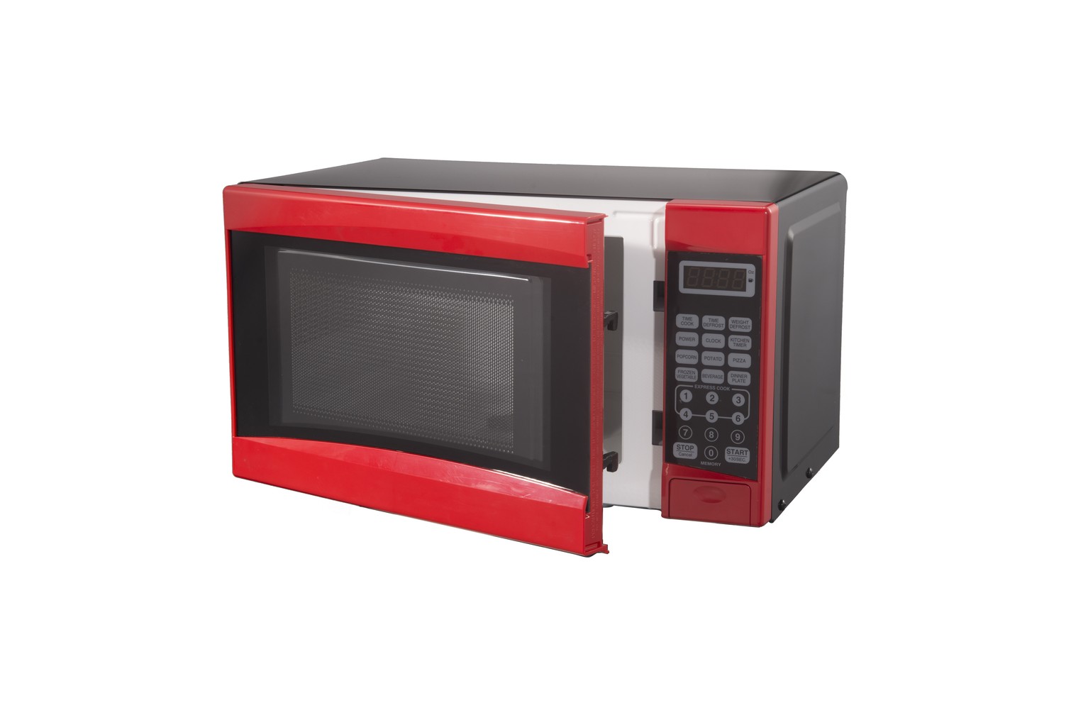 MAINSTAYS 0.7 CU FT 700W COMPACT MICROWAVE OVEN, RED *DISTRESSED PKG