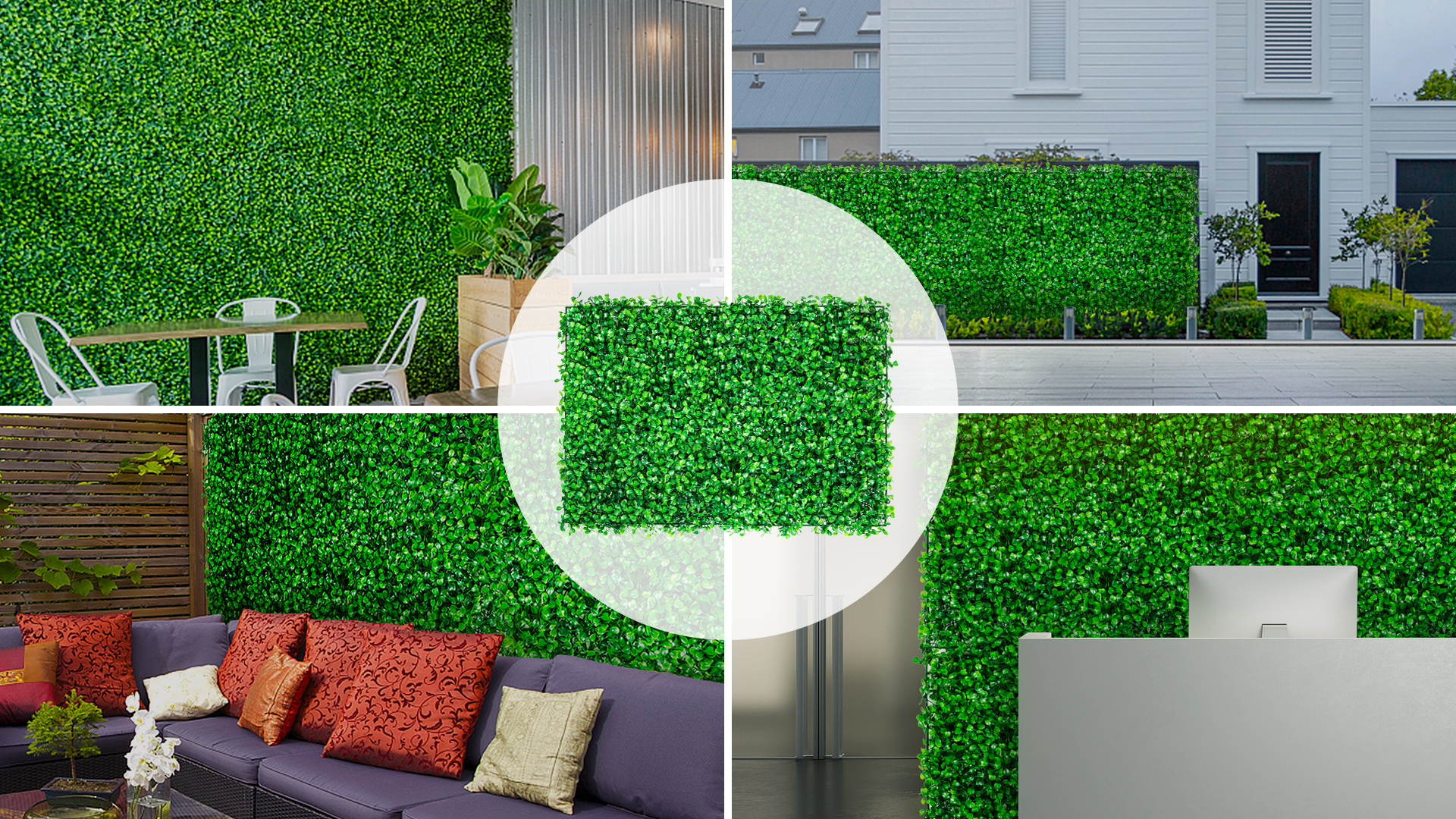24 x 16 Inch Faux Boxwood Hedge Wall Panel as Greenery Backdrop Garden Fence Artificial Boxwood Panels UV Protected Boxwood Hedge Mat for Indoor Wall Decoration and Outdoor Balcony