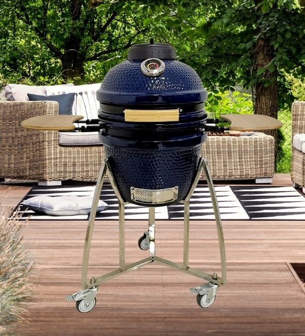 downpour Breaking news camp Lifesmart 15 inch Kamado Ceramic Charcoal Grill with Stainless Steel Cart -  Walmart.com