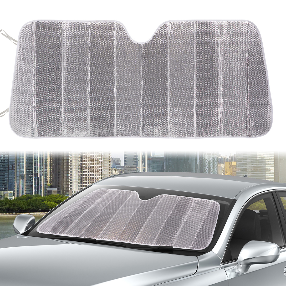 AstroAI Car Sun Shade for Windshield, 2 Piece Foldable Car Front Sunshield, Car  Sun Visor( Medium Size 28 x 30.7 inches)
