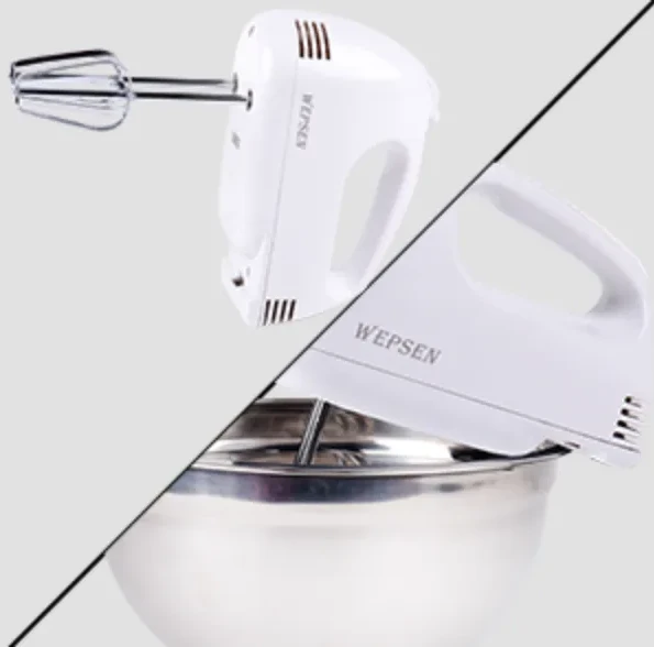 WEPSEN Electric Hand Mixer Mixing Bowls Set, Upgrade 5-Speeds Mixers with 6  Nesting Stainless Steel
