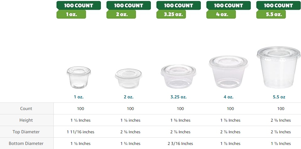 Comfy Package Small Plastic Cups with Lids Portion Cups & Dessert