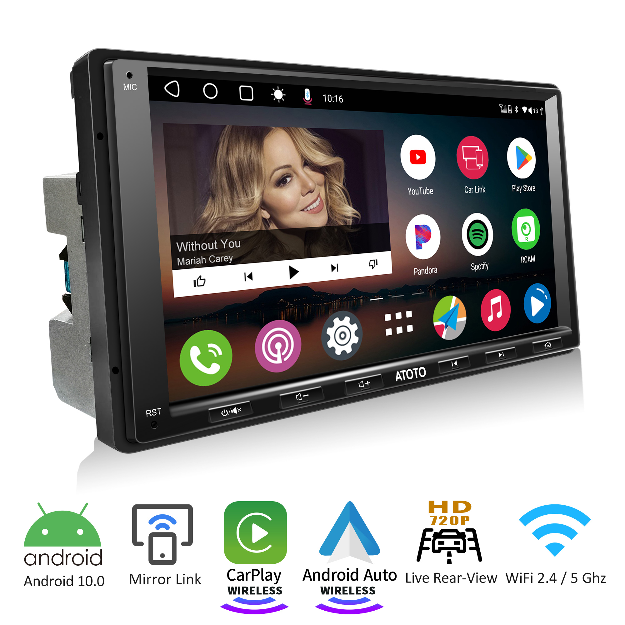 ATOTO A6PP 7inch 4G+64G Android Double Din Car Stereo with Voice Assistant  Driverchat, Wireless Carplay & Wireless Android Auto Car Radio with  Bluetooth,GPS Tracking - Walmart.com