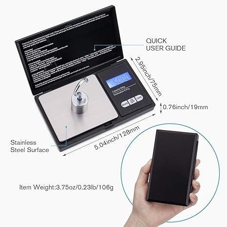 BLUELK Digital Food Scale,500gx0.01g Pocket Scale, Portable Small