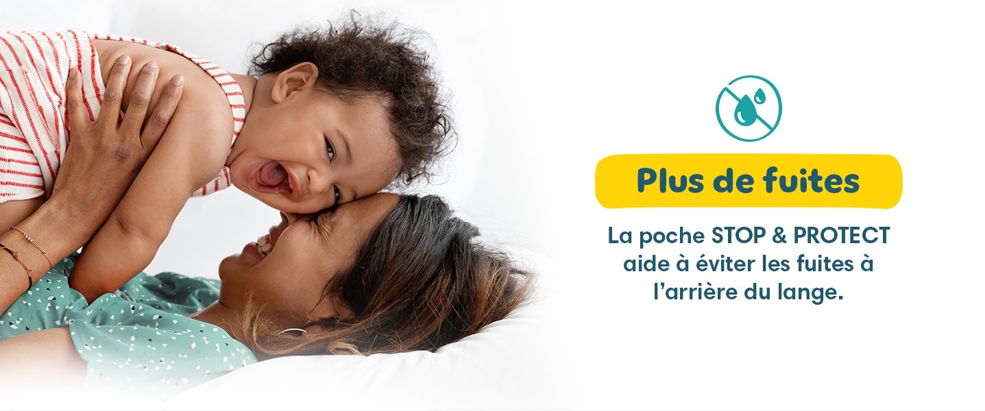 Le lange Pampers N°1 pour la peau sensible des bébés, avec des matériaux ultra-doux