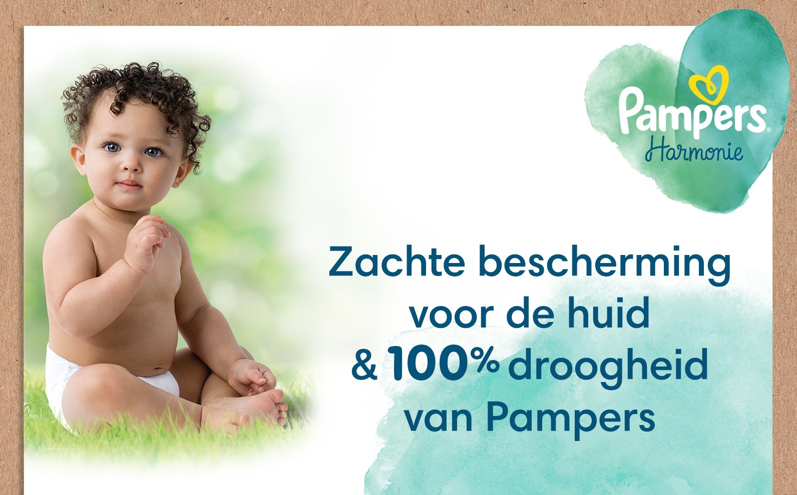 100% droogheid van Pampers