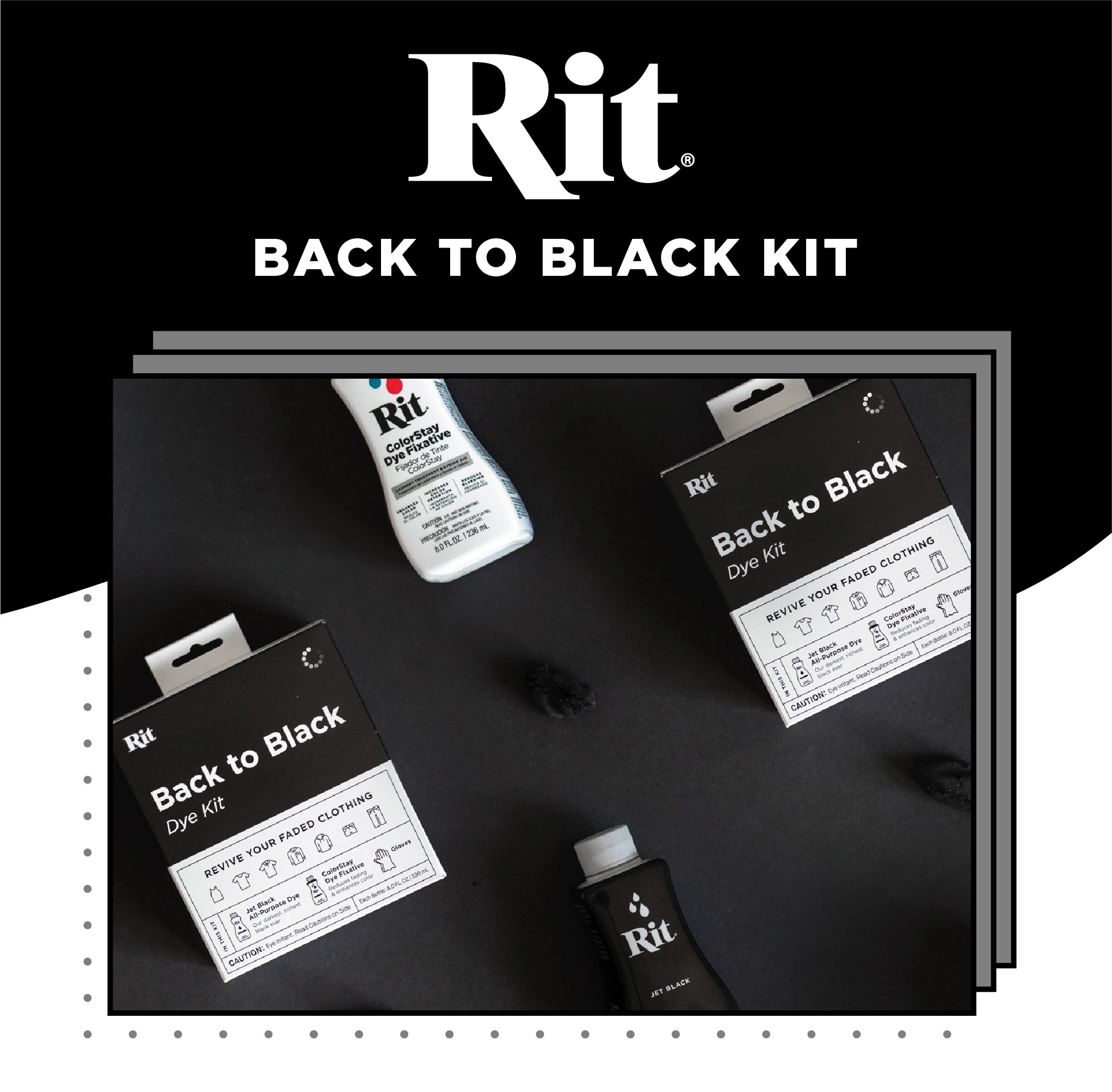 Rit Back to Black Dye Kit - Dazey's Supply