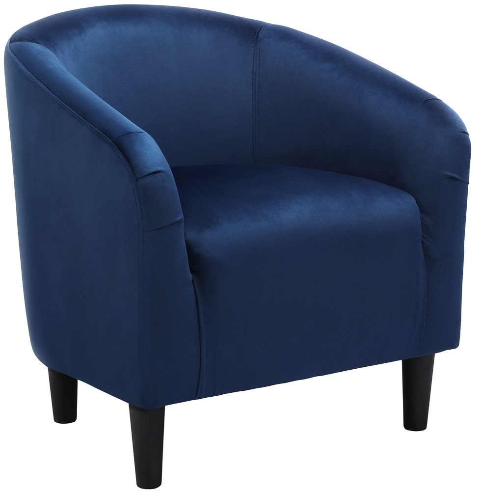 Navy velvet tub outlet chair