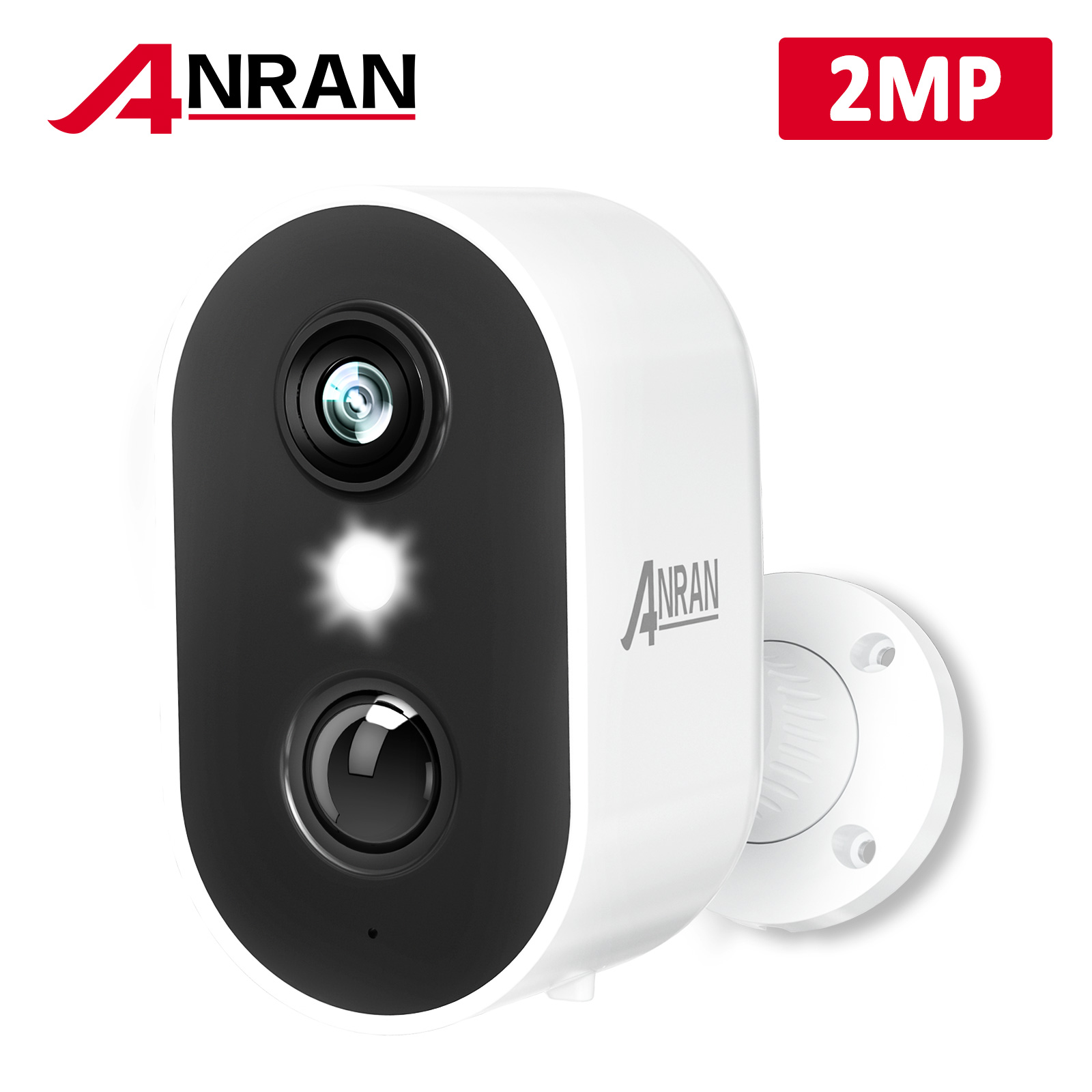 terugtrekken Somatische cel musicus ANRAN Wireless Outdoor Security Camera with Spotlight, Waterproof 1080P PIR  Detection, 2.4Ghz Wi-Fi, Rechargeable Battery Powered Home Surveillance  Camera with Color, Night Vision, 2-Way Audio, White - Walmart.com