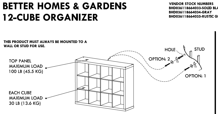 Better Homes & Gardens 12-Cube Storage Organizer, Multiple Finishes