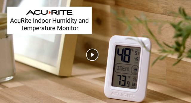 AcuRite 00613 Digital Hygrometer & Indoor Thermometer Pre-Calibrated  Humidity Gauge, 3 H x 2.5 W x 1.3 D, Black - Alex Gordez