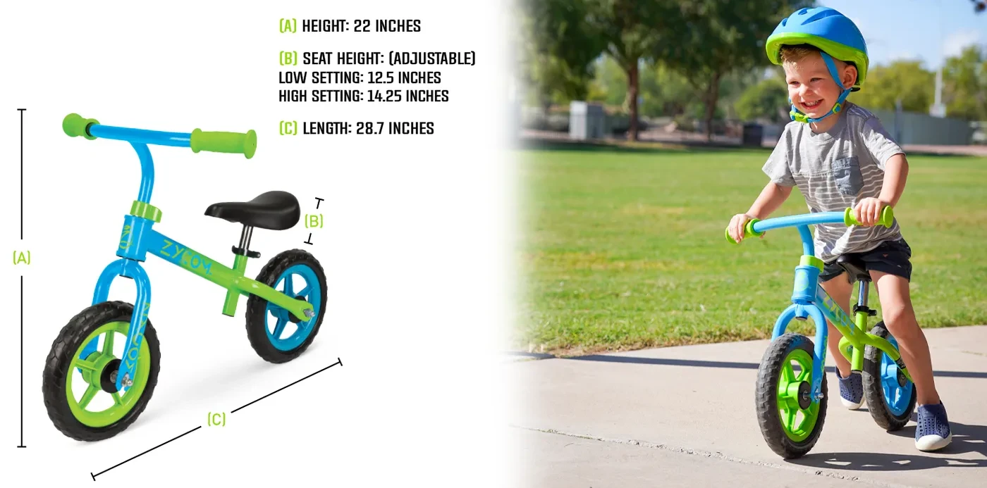 Zycom 10 inch Toddlers Balance Bike Adjustable Helmet Airless