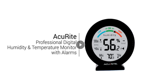 AcuRite 01080M Pro Accuracy Temperature and Humidity Gauge with Alarms 