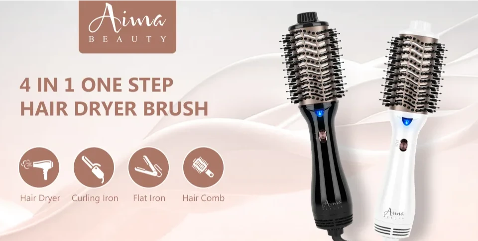 Hair Dryer Brush, Aima Beauty One Step Hair Dryer and Styler Volumizer with  Negative Ion for Reducing Frizz and Static, Hair Styling Tools, Pink