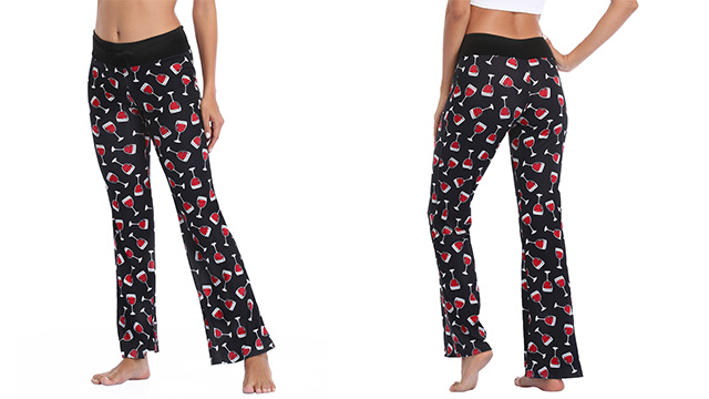HDE Womens Pajama Pants Wide Leg Sleepwear Casual Loose Lounge Pant PJ  Bottoms Elfed Up - 2X