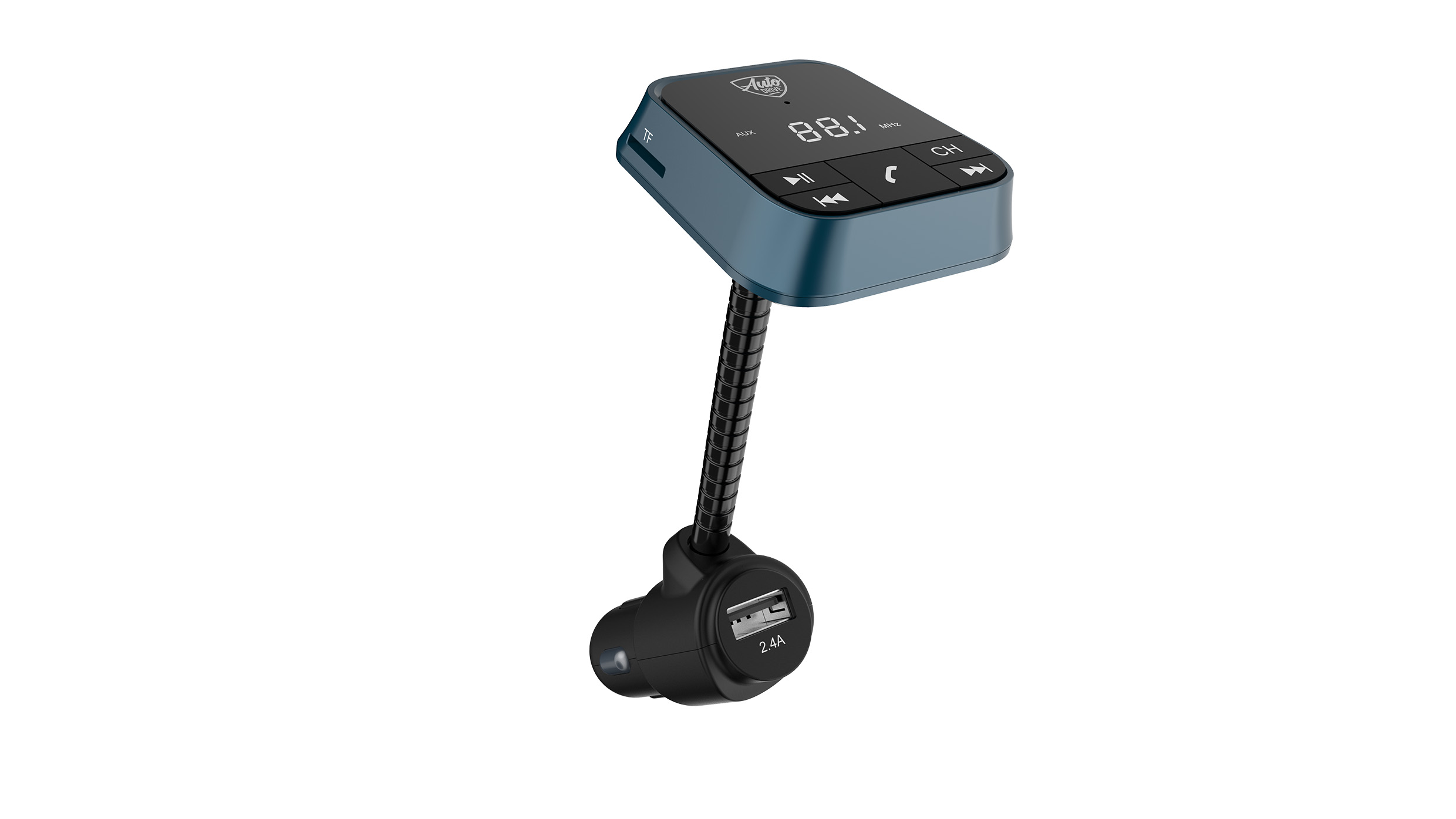 Auto Drive Gooseneck Bluetooth FM Transmitter, Dual USB Charging