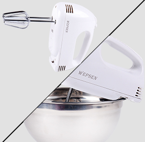  Hand Mixer Electric Mixing Bowls Set, 5 Speeds Handheld Mixer  with 5 Nesting Stainless Steel Mixing Bowl, Measuring Cups and Spoons 200  Watt Kitchen Blender Whisk Beater Baking Supplies For Beginner