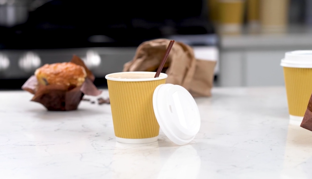 Disposable Paper Coffee Cups - Insulated - with Lids and Sleeves (50, 12 oz)