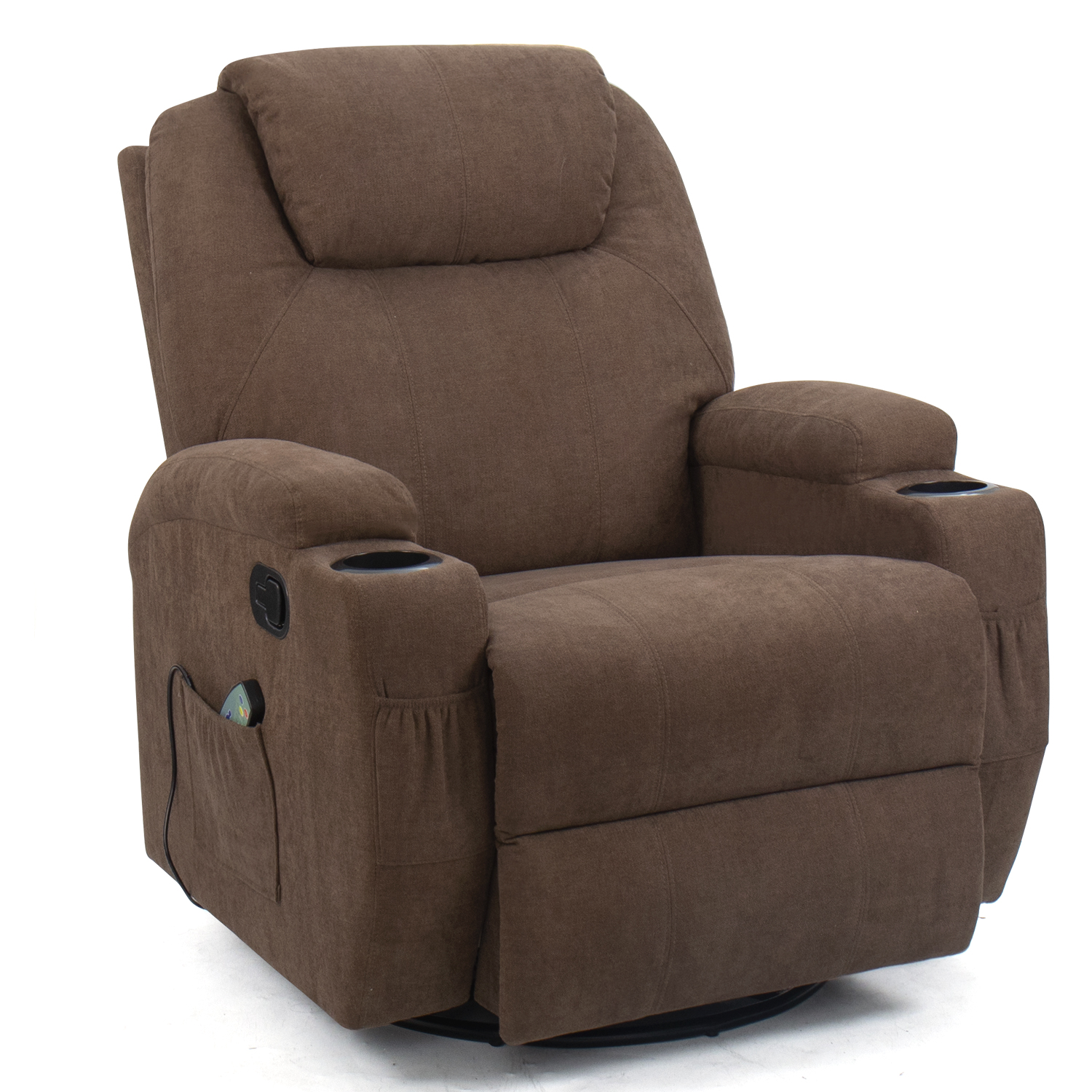 Walnew Power Lift Recliner With Massage And Heat, Black Faux Leather 