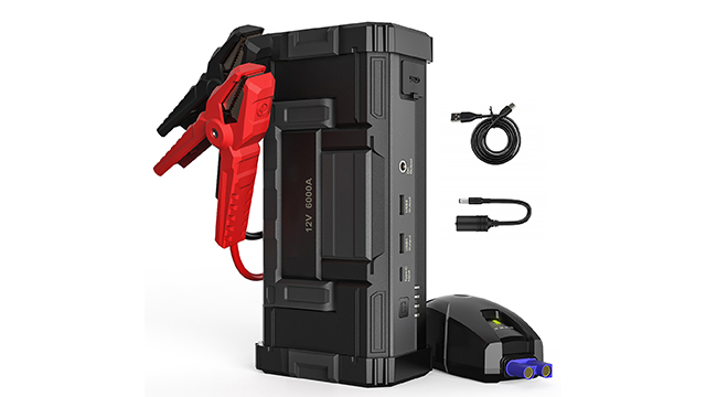 Jump Starter 6000A Peak PD65W Car Battery Starter Up to All Gas and 12L  Diesel Engine 12V Auto Portable Car Jump Starter Battery Pack with Extended