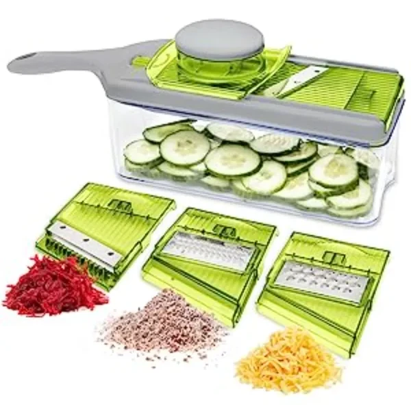 Mandoline Slicer Thickness Adjustable, FITNATE 9 in 1 Vegetable Chopper and  Slicer with 5 Rep, 1 unit - Food 4 Less